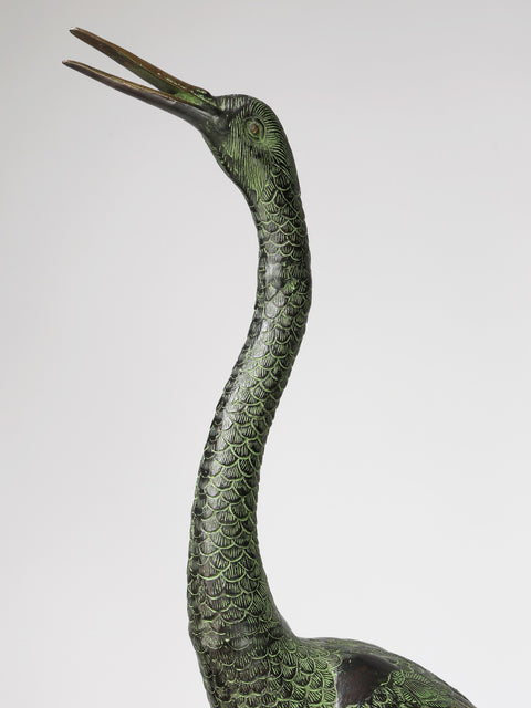60" Large Pair of Herons | Brass Statues | Home Decor