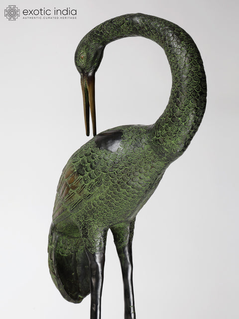 60" Large Pair of Herons | Brass Statues | Home Decor