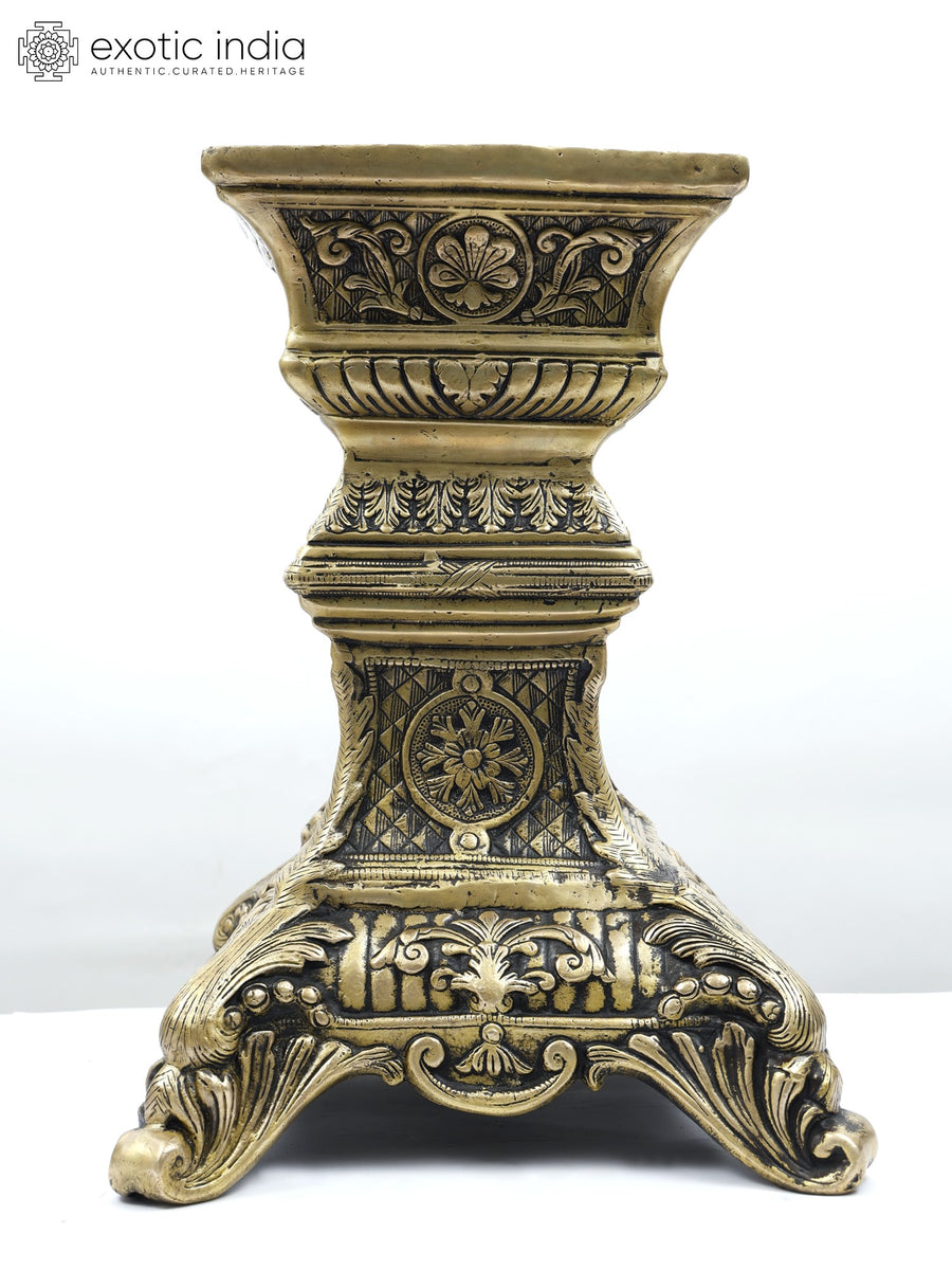 19" Handmade Brass Designer Column Pedestal