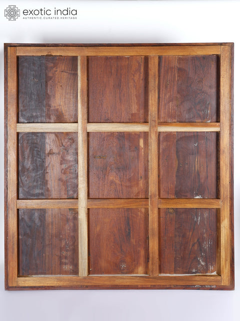 48" Large Brass Floral Design Wooden Frame | Wall Hanging
