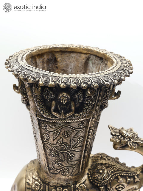 21" Elephant Design Vase | Home Decor