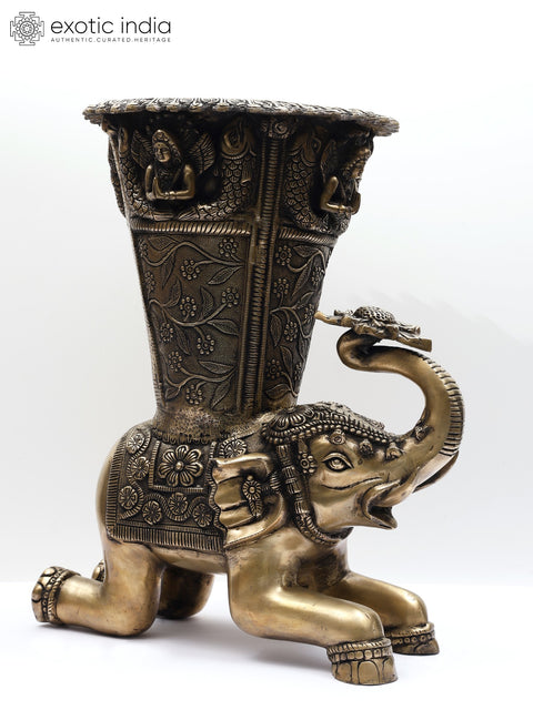 21" Elephant Design Vase | Home Decor