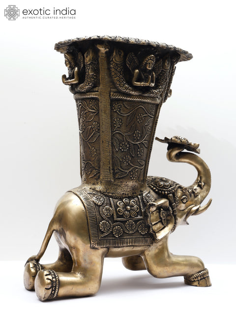 21" Elephant Design Vase | Home Decor