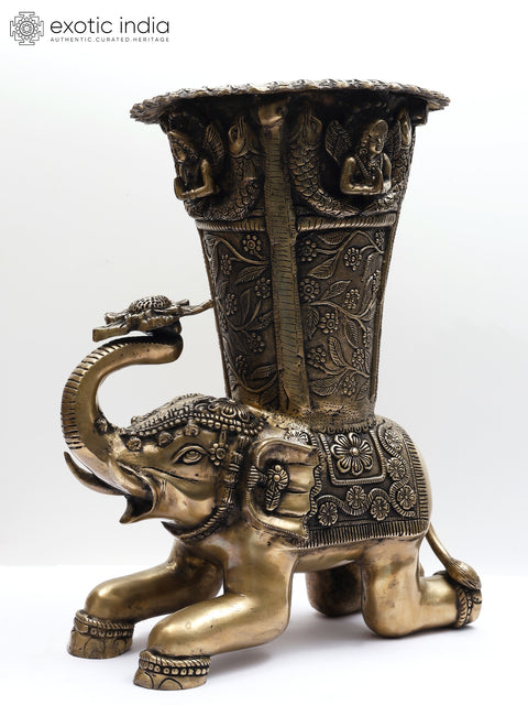 21" Elephant Design Vase | Home Decor