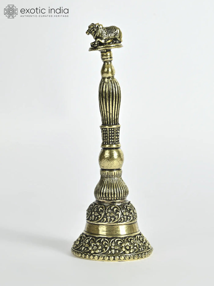 Small Superfine Nandi Bell Brass Statue for Pooja