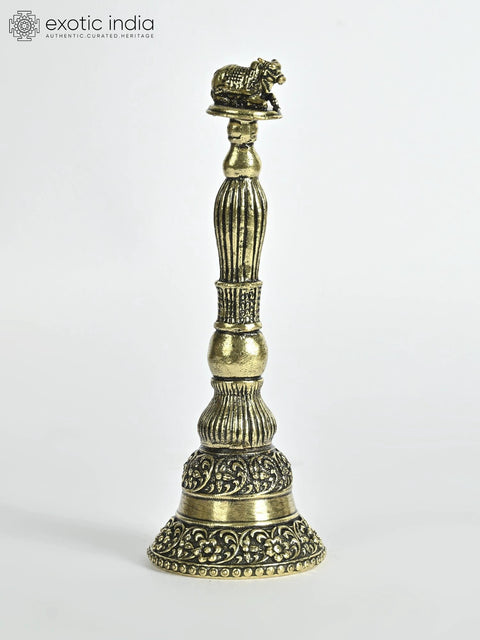 Small Superfine Nandi Bell in Brass | Sacred Puja Items for Rituals