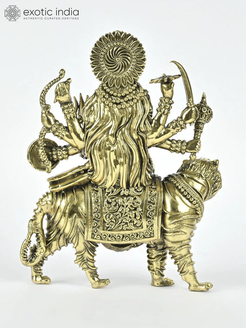 6" Small Superfine Goddess Durga (Sherawali Maa) | Brass Statue
