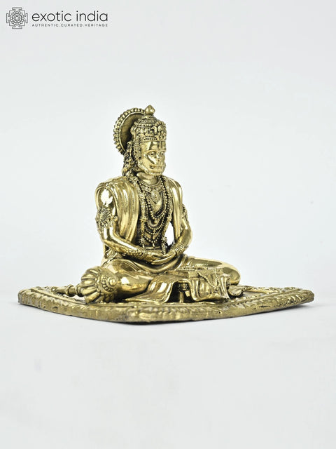 4" Small Superfine Shri Ram Bhakt Hanuman Brass Statue