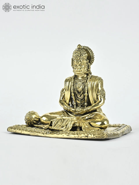 4" Small Superfine Shri Ram Bhakt Hanuman Brass Statue