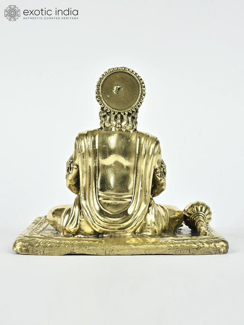 4" Small Superfine Shri Ram Bhakt Hanuman Brass Statue