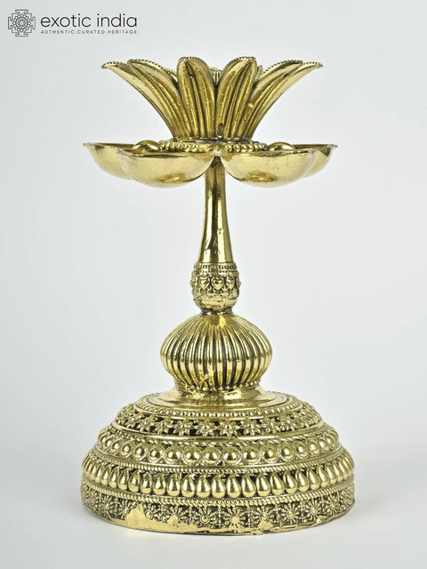 5" Superfine Designer Oil Lamp in Brass | Spiritual Ritual Decor