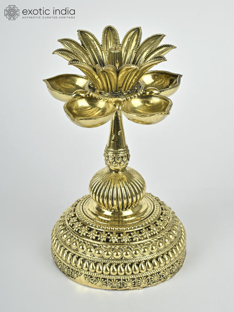 5" Superfine Designer Oil Lamp in Brass | Spiritual Ritual Decor