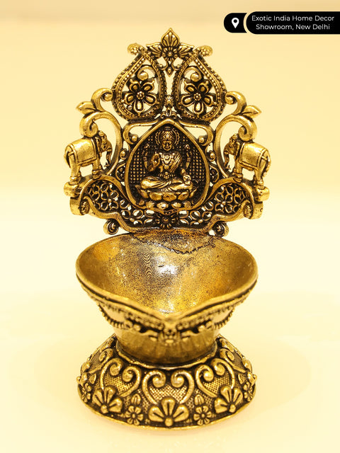 Small Superfine Gajalakshmi Brass Diya | Housewarming Gift