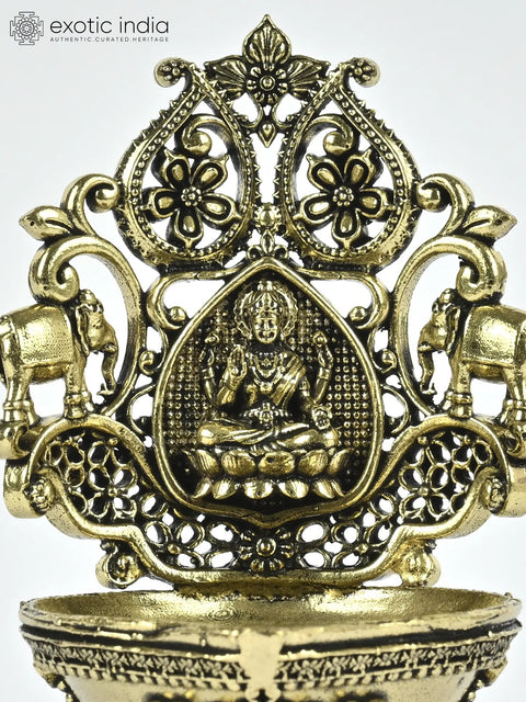 Small Superfine Gajalakshmi Brass Diya | Housewarming Gift