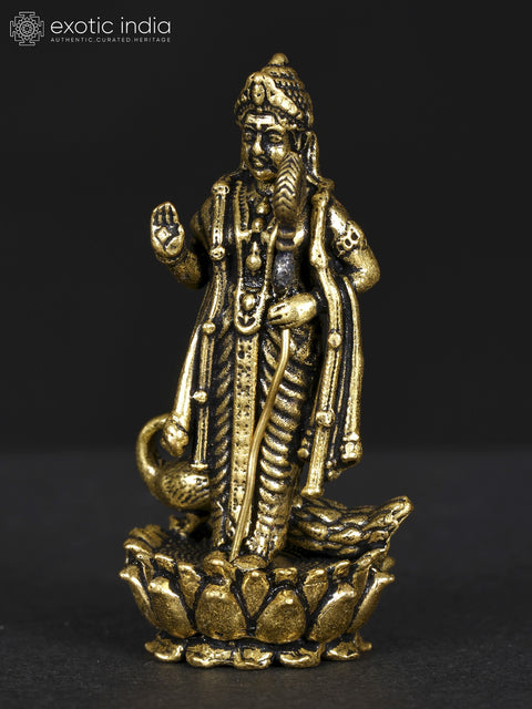 Small Superfine Standing Lord Karttikeya Brass Statue with Peacock | Multiple Sizes