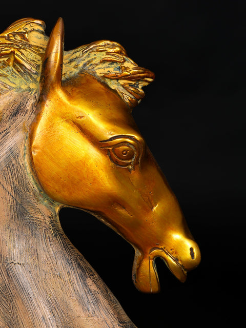 6" Feng Shui Horse on Bed of Golden Coins | Table Decor for Living Room