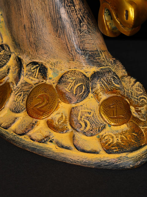 6" Feng Shui Horse on Bed of Golden Coins | Table Decor for Living Room