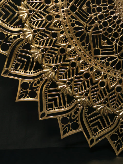 54" Large Size Mandala Wall Art in Brass