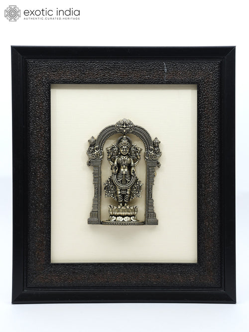 9" Standing Goddess Lakshmi Brass Wall Hanging Sculpture for Home Pooja