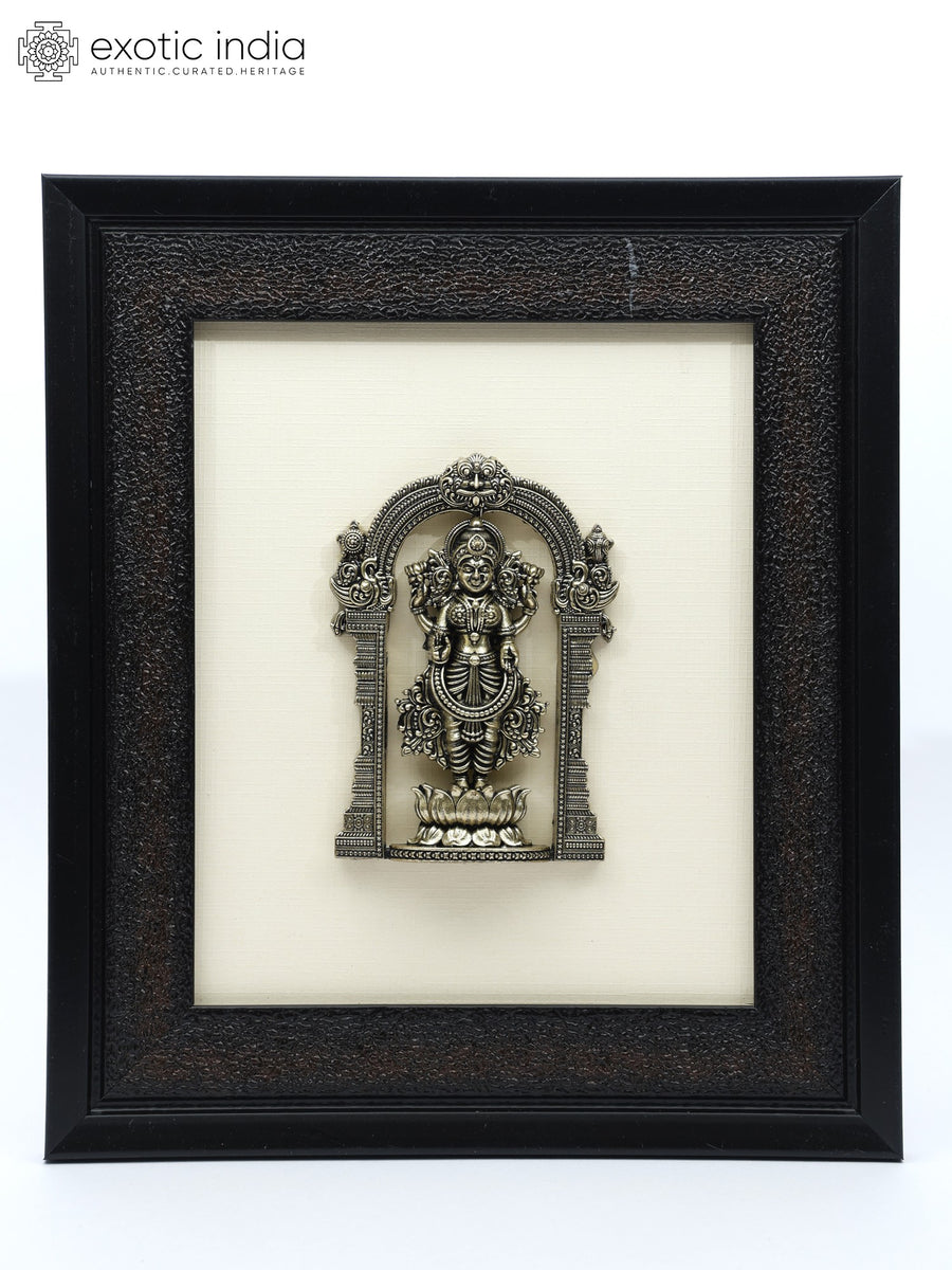9" Standing Goddess Lakshmi Brass Wall Hanging Sculpture for Home Pooja