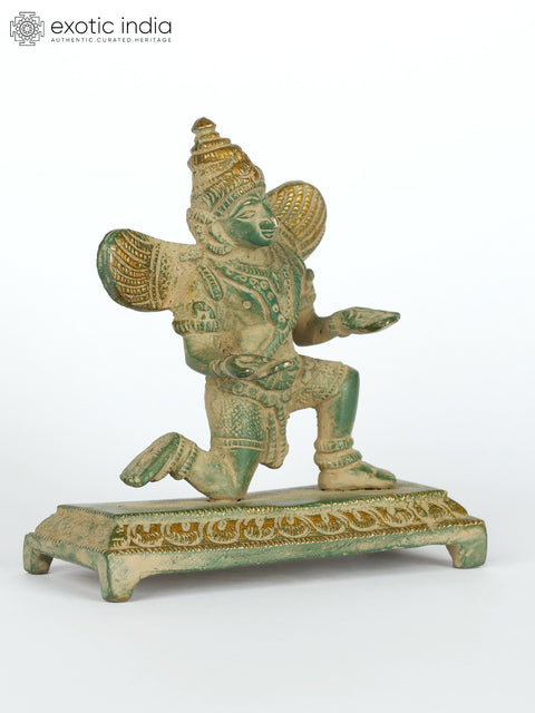 4" Small Kneeling Garuda - Vahana of Lord Vishnu | Brass Statue