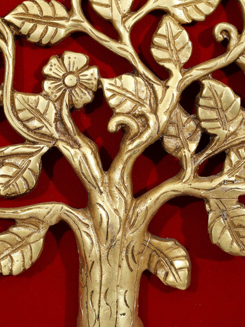 19" Tree of Life | Wood Framed Brass Sculpture | Wall Hanging