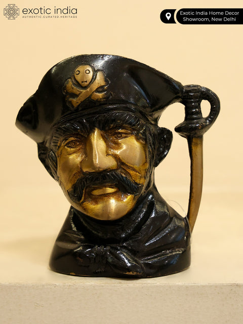 3" Pirate Figurine Brass Pen Stand | Table Decor