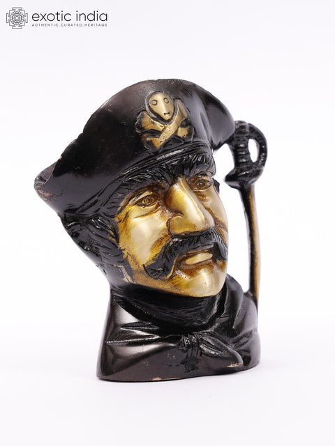 3" Pirate Figurine Brass Pen Stand | Table Decor