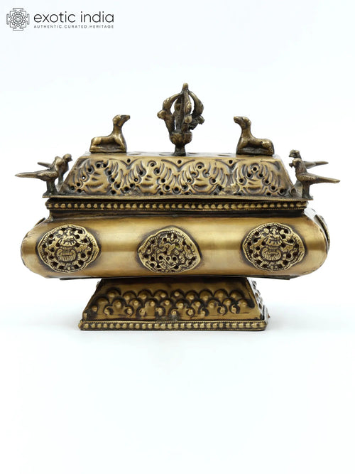 7" Tibetan Buddhist Brass Incense Burner for Pooja