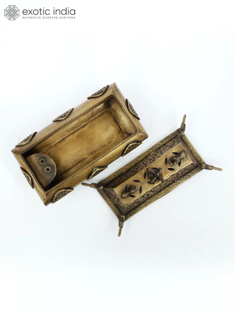 7" Tibetan Buddhsit Incense Burner in Brass