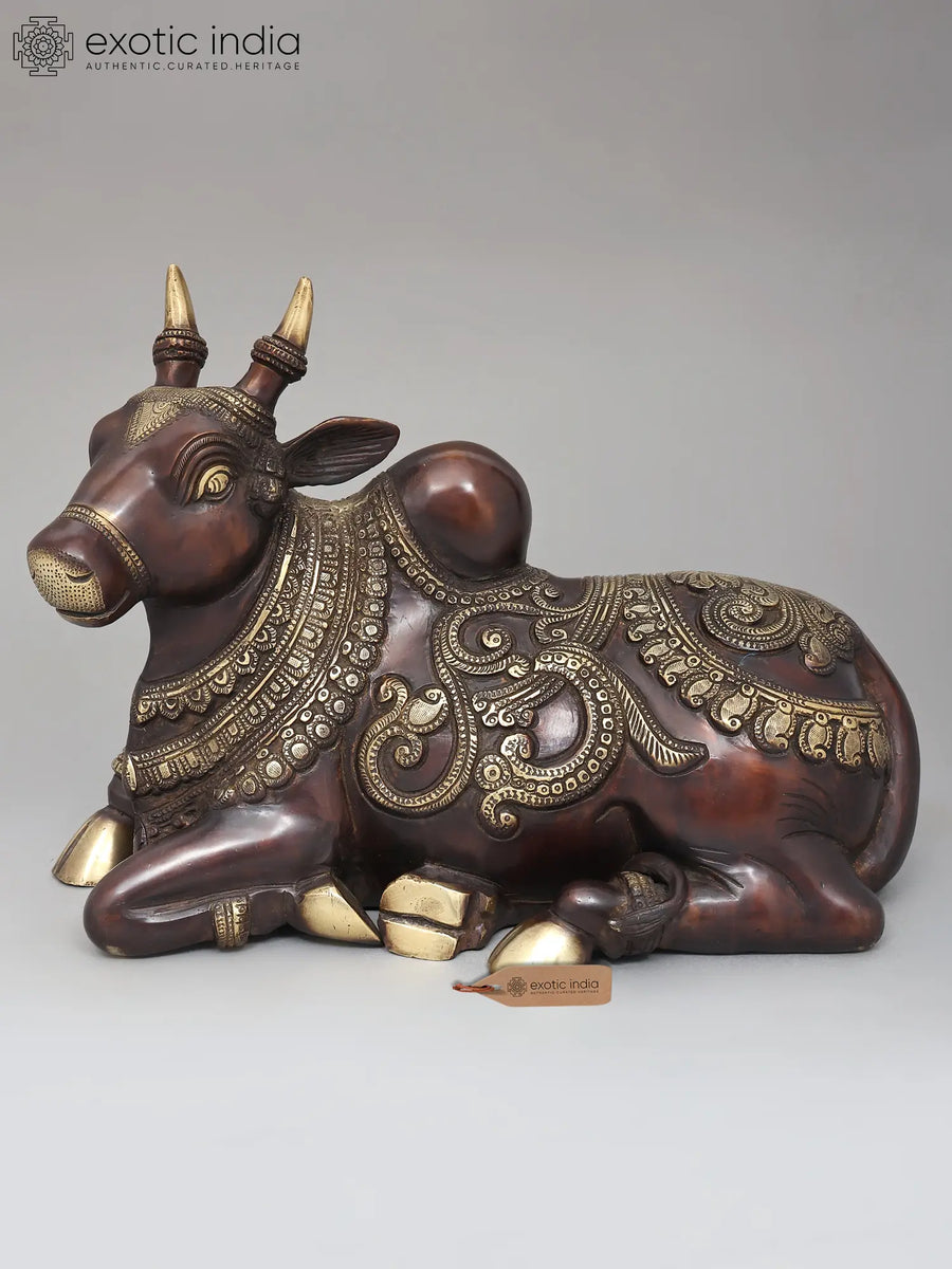 Nandi Brass Statue - Vahana of Lord Shiva for Pooja