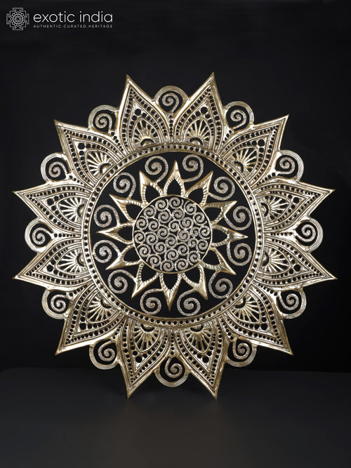39" Large Brass Mandala Wall Hanging for Home Decor