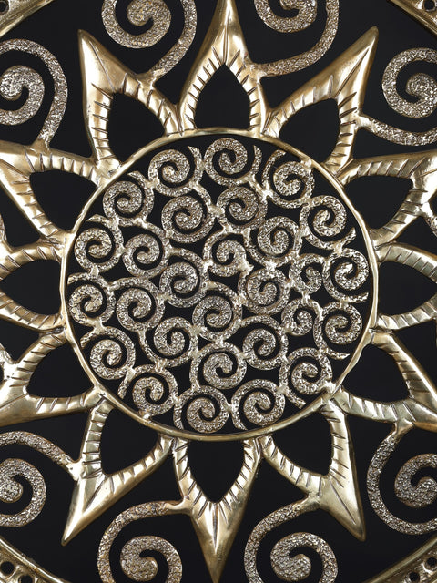 39" Large Wall Hanging Mandala Art in Brass