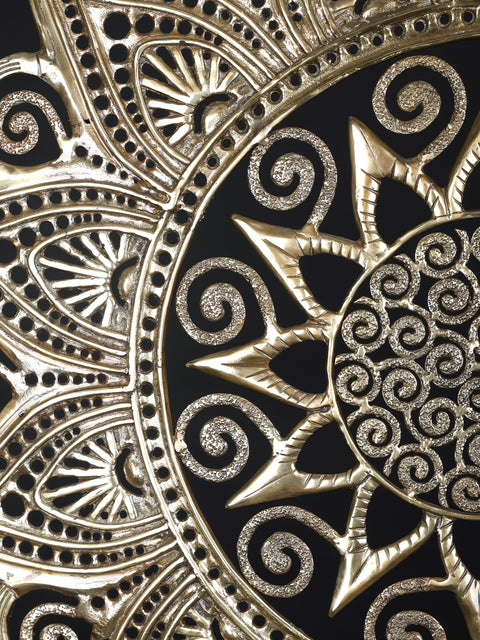 39" Large Wall Hanging Mandala Art in Brass