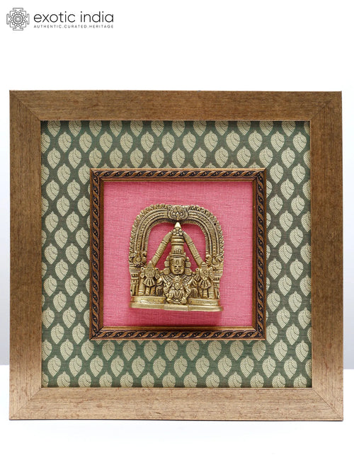 13" Lord Tirupati Balaji Venkateshvara Brass Sculpture with Lakshmi