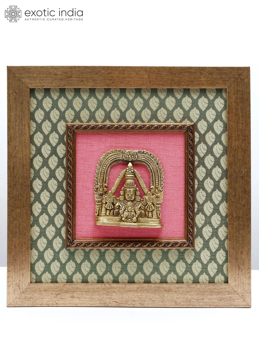 13" Lord Tirupati Balaji Venkateshvara Brass Sculpture with Lakshmi