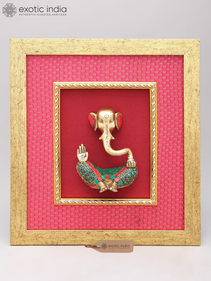 15" Handmade Lord Ganesha Brass Wall Hanging Sculpture