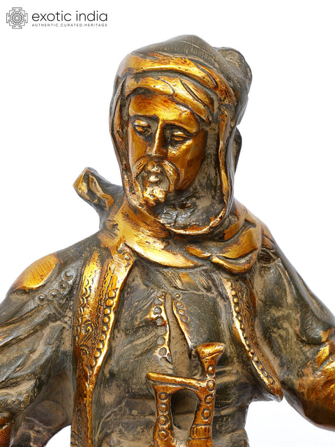 17" Warrior on Horse | Brass Statue