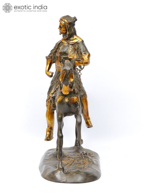 17" Warrior on Horse | Brass Statue