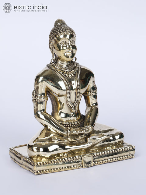 4" Superfine Mahavir Jain Brass Statue