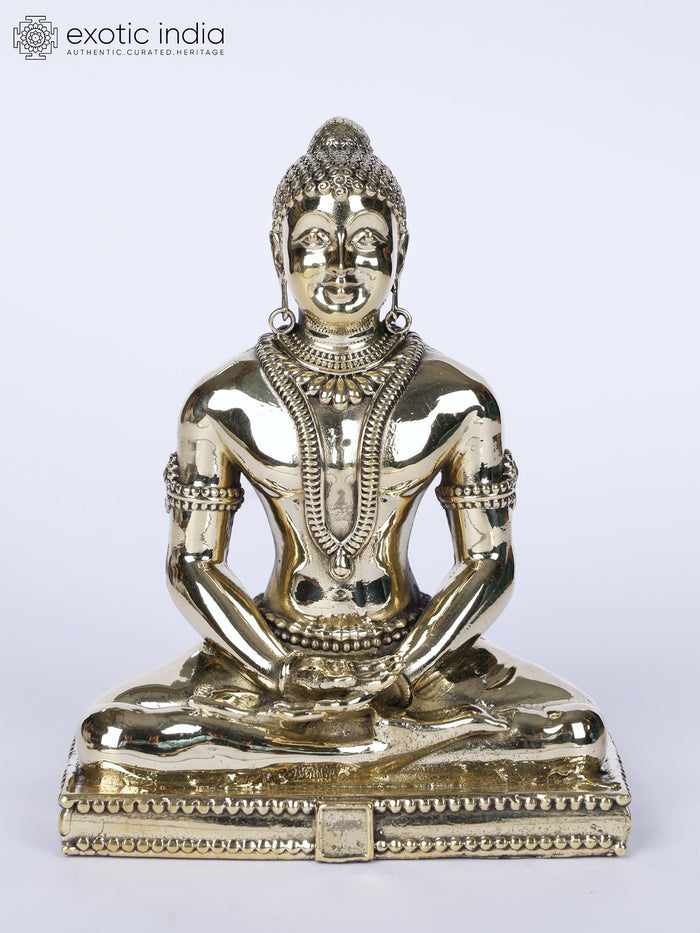 4" Mahavir Jain Handmade Brass Statue for Pooja
