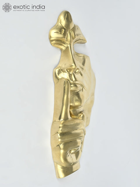 12" Keep Silence | Brass Wall Hanging Statue