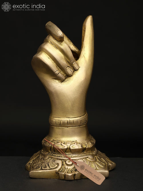 6" Hand Shaped Brass Pen Holder Table Decor