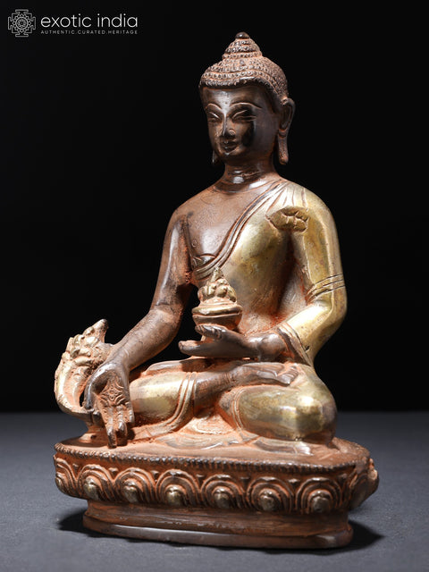 7" Brass Medicine Buddha Statue