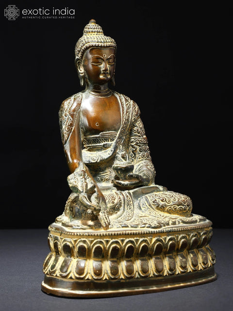 8" Medicine Buddha | Brass Statue