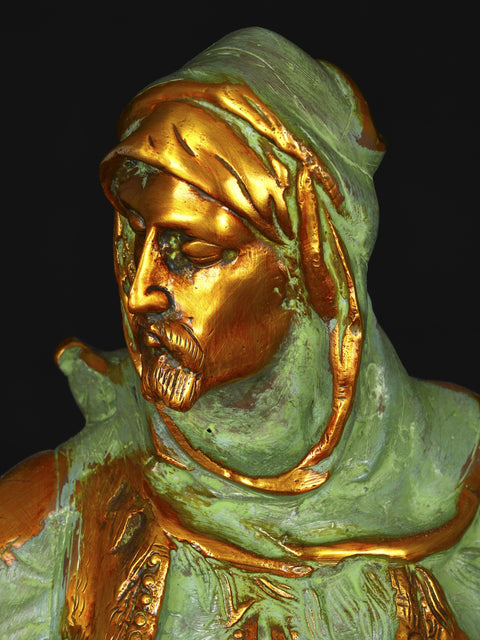 26" Warrior on Horse | Brass Statue