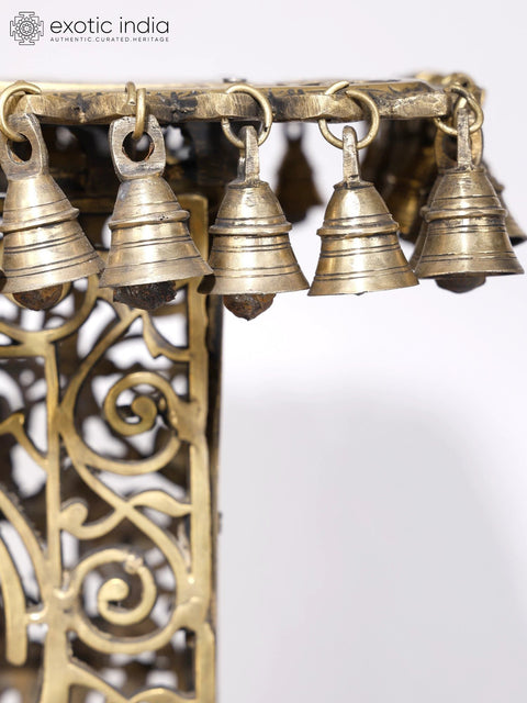 20" Designer Brass Pedestal with Dangling Bells