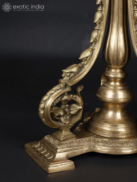 29" Designer Round Table | Brass and White Marble