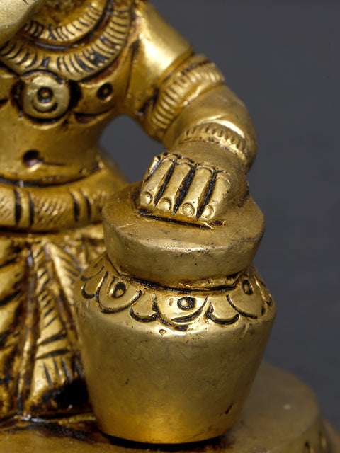 3" Small Butter Krishna (Makhanchor) | Brass Statue
