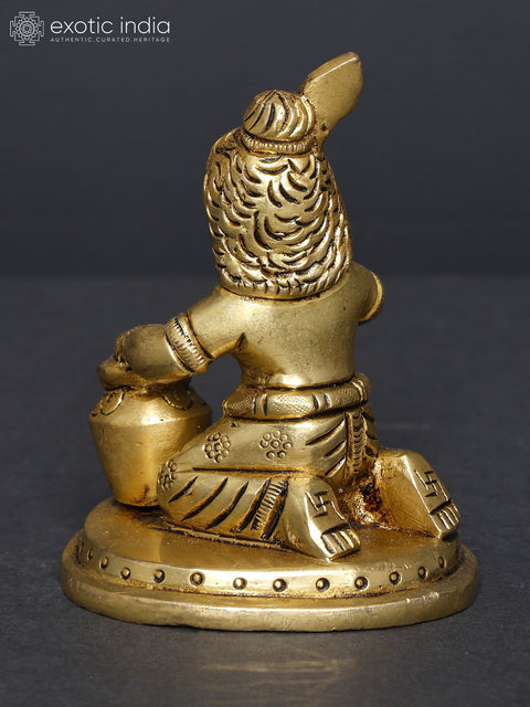 3" Small Butter Krishna (Makhanchor) | Brass Statue